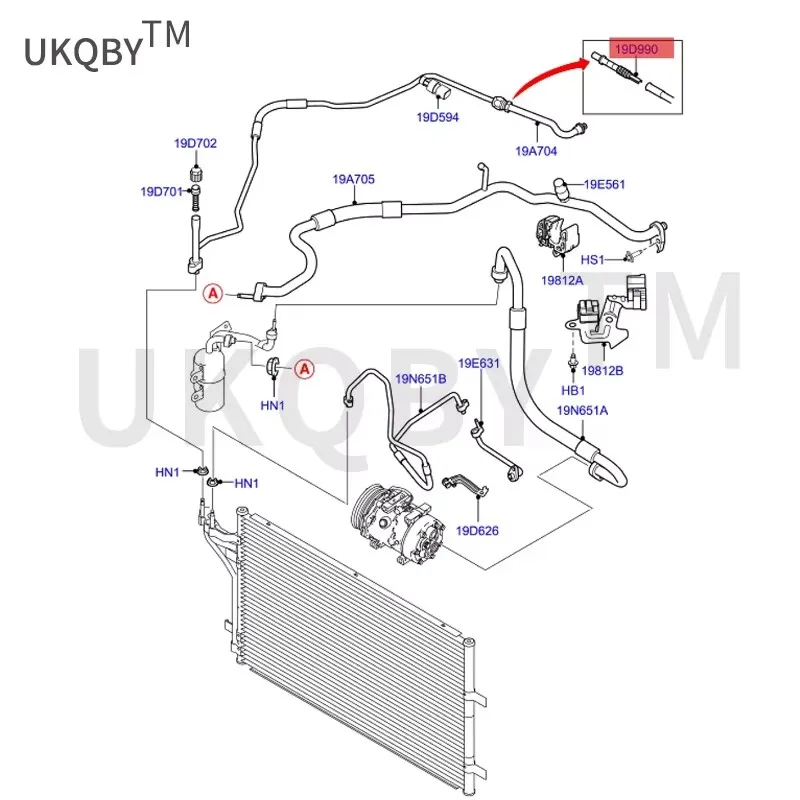 Applicable to Mo nd eo Fo cu s expansion valve/air conditioning pipe F5UH19D990AA