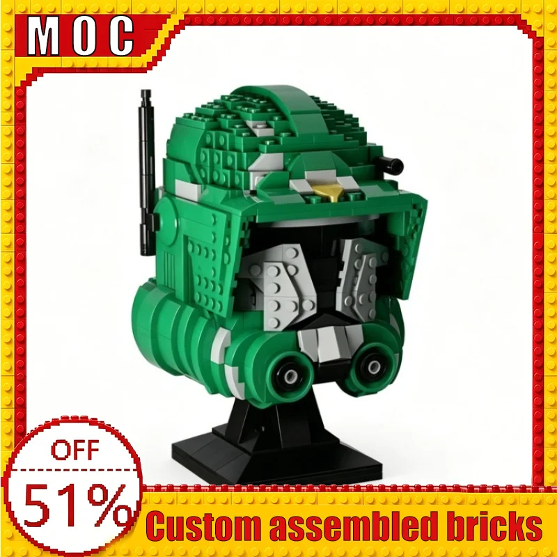

903PCS Sci-Fi Character Creative Doom Helmet Collection Custom Building Blocks MOC Model Educational Assembly Toy Birthday Gift