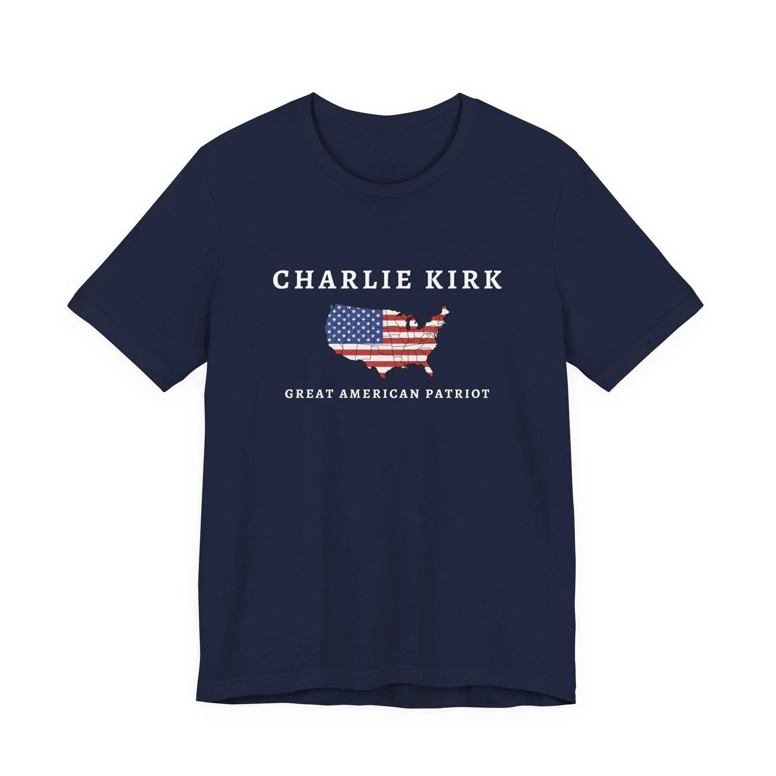 Charlie Kirk Great American Patriot RIP Charlie Kirk Printed Design Tee Comfortable and Breathable Soft Men Clothing Men Tee