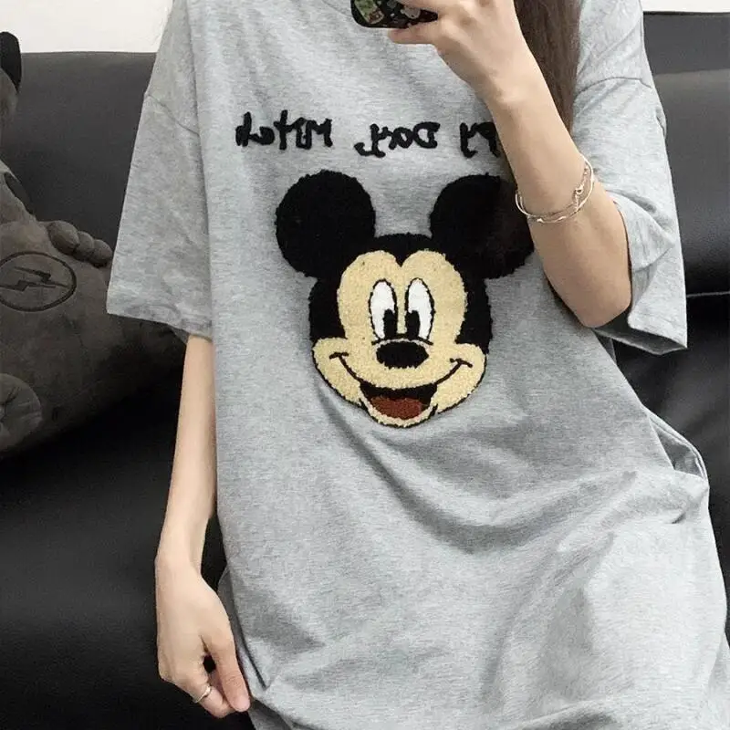Popular Spring and Summer Home Clothes for Women,cute Long Cool Loose Large Size Pajamas Bathrobes, Casual Student Nightgowns