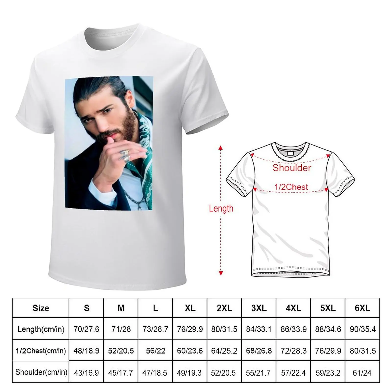 Can yaman actor T-Shirt cute clothes hippie clothes slim fit t shirts for men