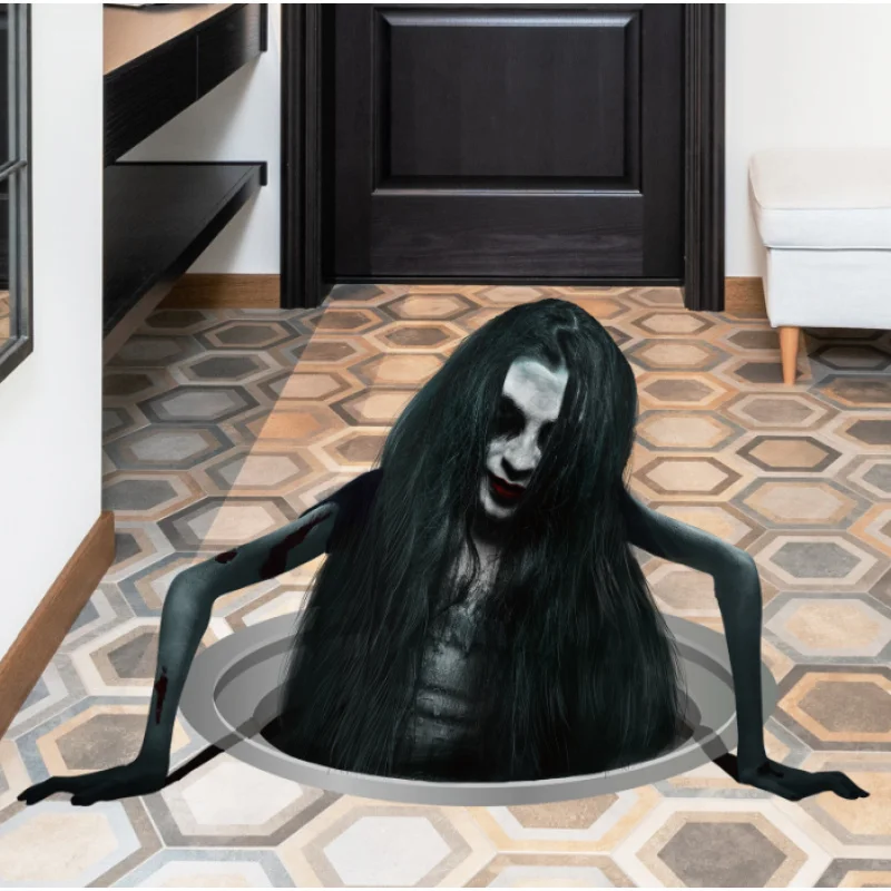 ملصقات حائط للهالوين، ملصقات حائط رعب مثيرة مكسورة على شكل زومبي لتزيين المنزل والحفلات