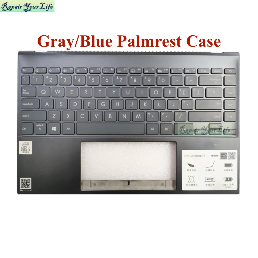 Imagem -06 - Palmrest Teclado Completo para Asus Zenbook Ux325 Um325 U3700 U3700e Ux325ua Case Superior Inglês Retroiluminado 90nb0sl1-r31us0 us hb