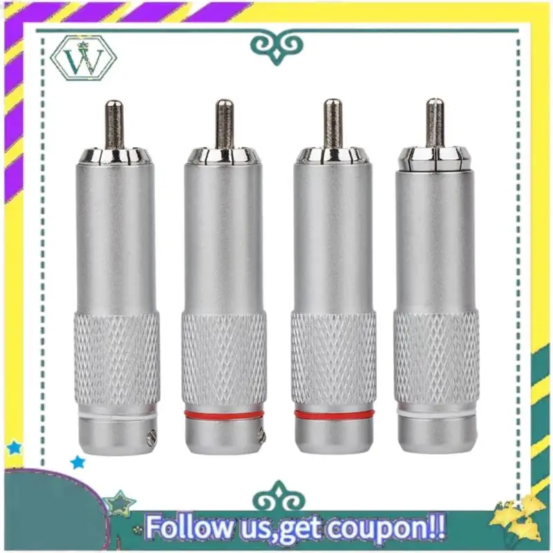

A28Q-4PCS RCA Plug Connector RCA Audio Plug RCA Terminal For DIY HIFI Audio Cable Speaker Accessories