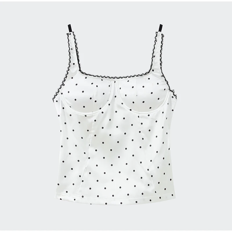 Vintage Polka Dot Backless Top Women