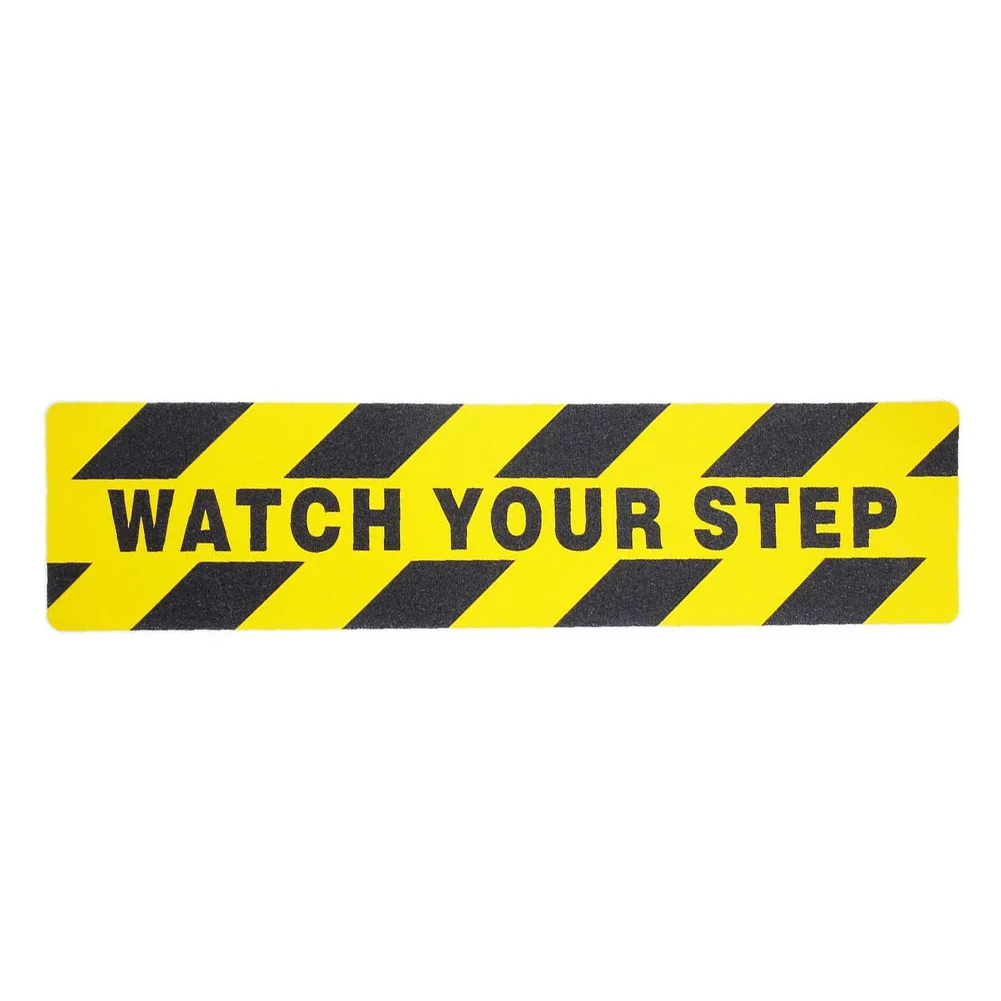 4PCS 15x60cm Watch Your Step Safety Tape PVC Anti Slip Floor Sticker for Stairs For Steps Loading Docks Workplaces