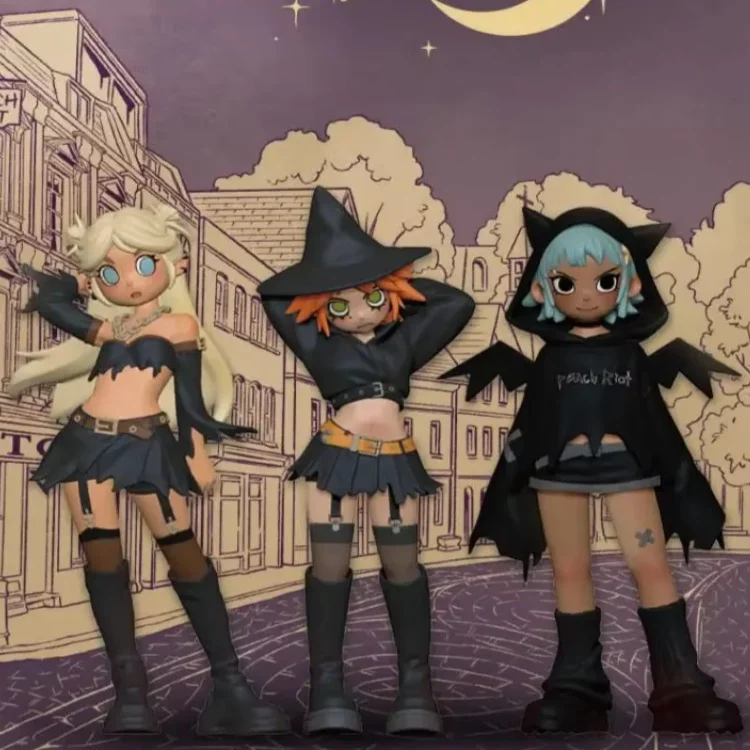 POP MART Peach Riot Witchy Punk Figurki Seria Blind Box Niespodzianka Mystery Box Figurka Akcji Dekoracja Domu Model Urodzinowy