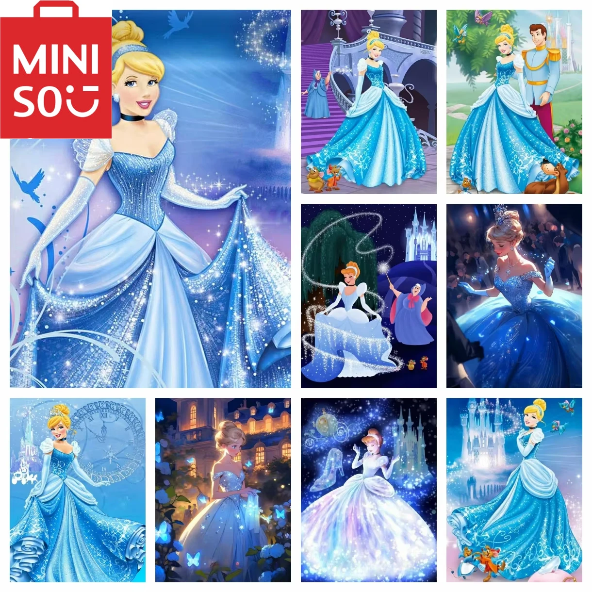 

MINISO картина маслом по номерам Disney Золушка украшение дома живопись настенная спальня декор комнаты подарочные рамки