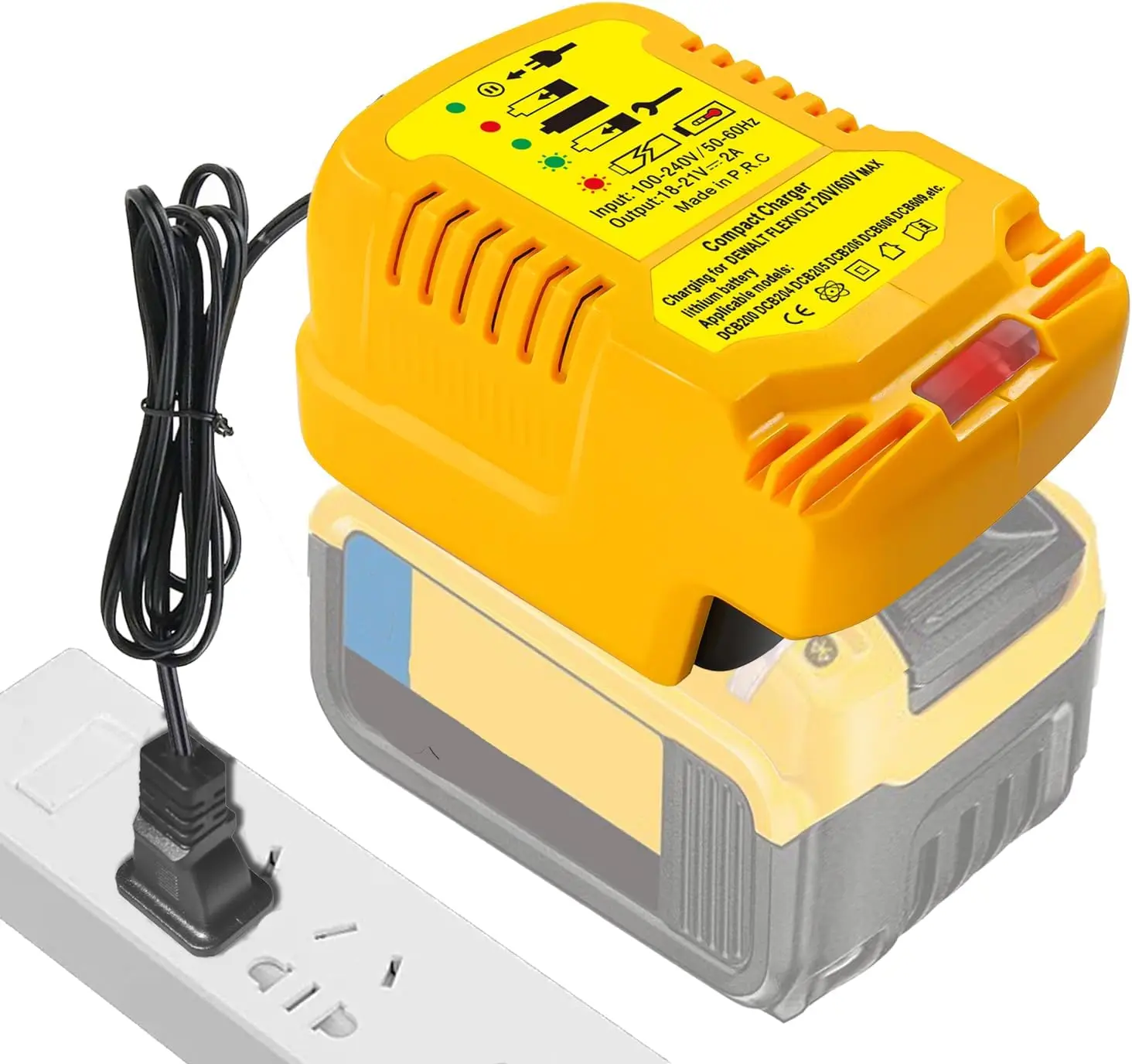 Mini Carregador de Bateria Portátil para Dewalt Estação de Carregador de Carro 18v Bateria de Lítio 20v Dcb206 Dcb204 Dcb181 Dcb182 Dcb200