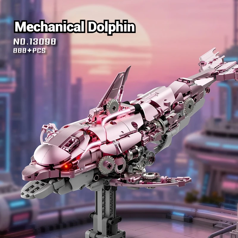 

13098, набор строительных блоков с электрическим дельфином, декоративная модель, сборная игрушка, развивающая игрушка, Рождественский подарок, подарок на день рождения