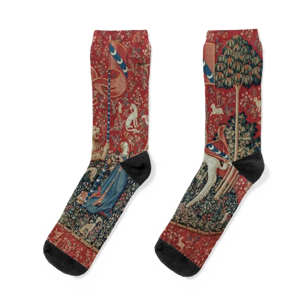 

Lady and Unicorn Medieval Tapestry Five Senses - Taste Socks new year Stockings compression Socks Female Men's