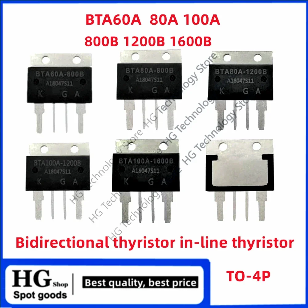 

2PCS/Lot Original new BTA100A-1600B BTA80A 60A 100A 800B 1200B 1600B In-line TO-4P bidirectional thyristor 800V 1200V 1600V