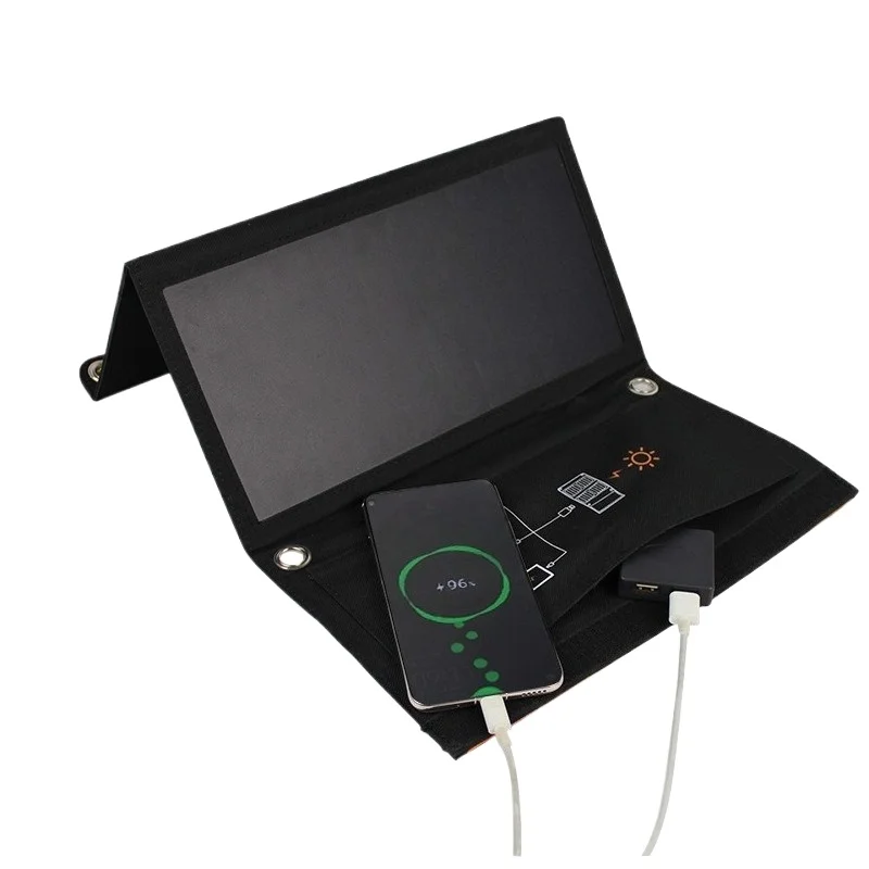 

Mobile phone solar charger, solar charging bag, portable folding solar panel