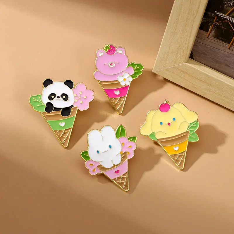 New cute bear brooch cartoon animal badge panda rabbit prick horse pin bag clothing accessories clothes bag hat pin