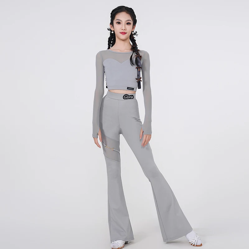 الأطفال المهنية الأسود اللاتينية فستان رقص الاطفال قاعة الرقص ملابس السالسا التانغو تشا تشا أداء ممارسة السراويل العليا