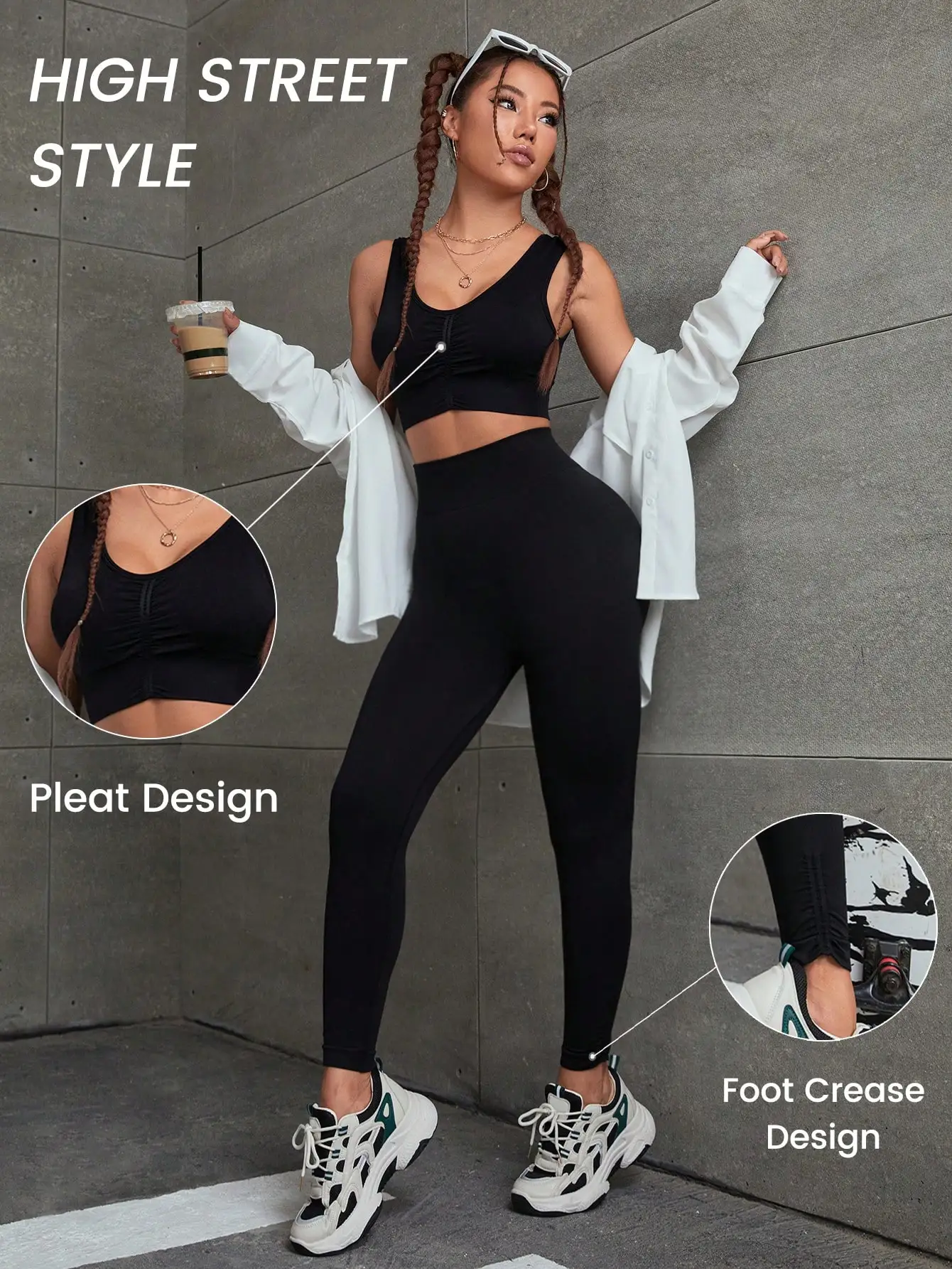 

Women's Outdoor Yoga Exercise Set High Waist Hip Lifting Fitness Pants Quick Drying Breathable Bra for Women Yoga Set