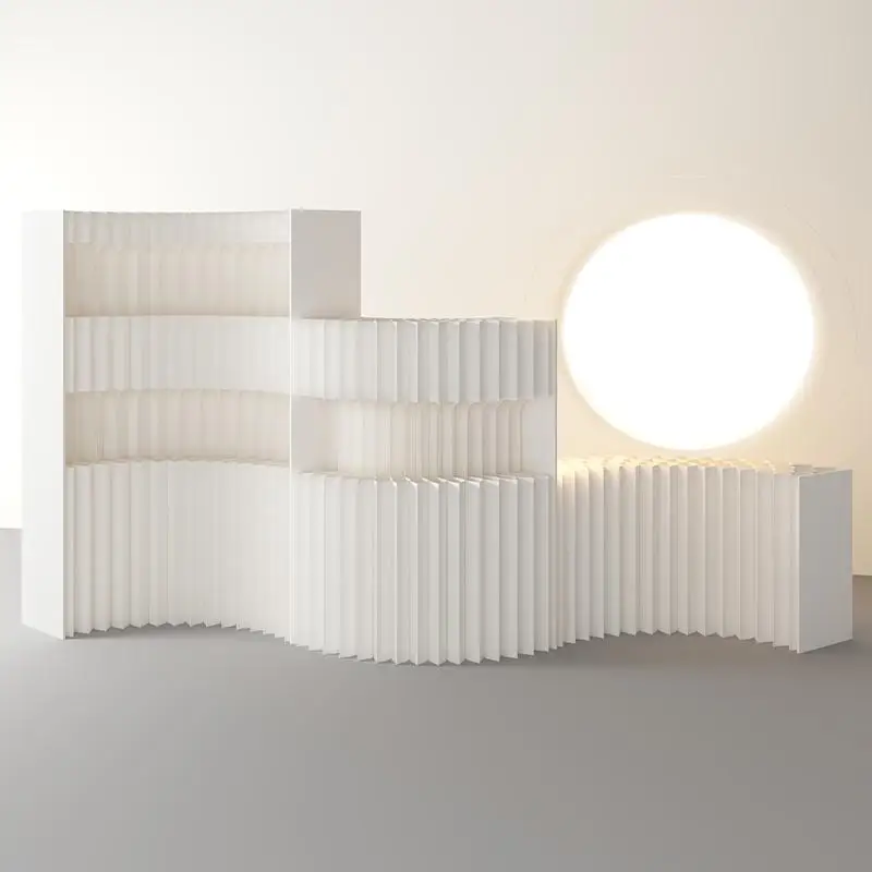 

* Beauty Muti-layer Paper Partition Booth Wallpaper Screen Simple Portable Living Room Office Partition for Sale