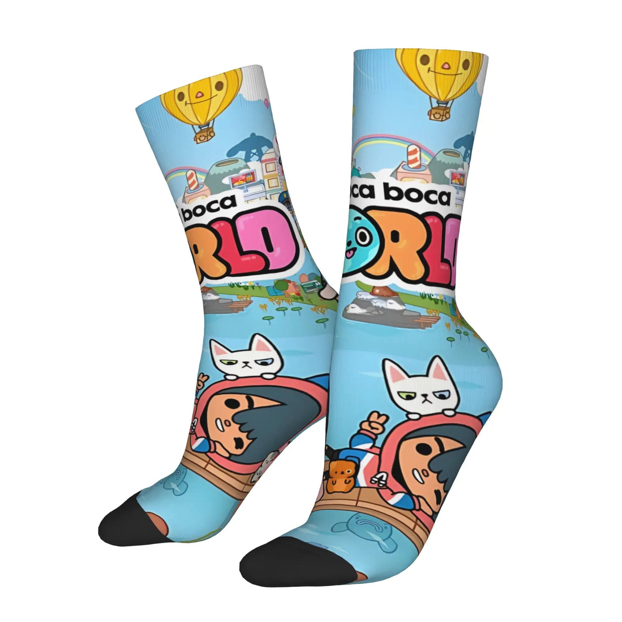 1 par de calcetines divertidos y locos para hombre, calcetines informales con estampado de Bop City Hip Hop Harajuku T-Toca B-Boca