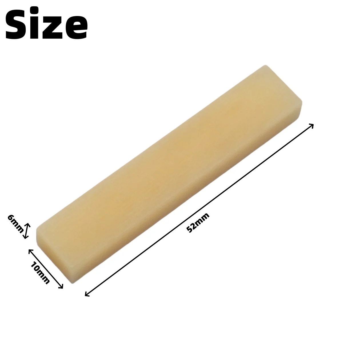 Miwayer 6 String 3/5/10pcs Unbleached Blank Bone Nut for Classical Guitar 52x6x10mm Luthier DIY Saddle Bridge