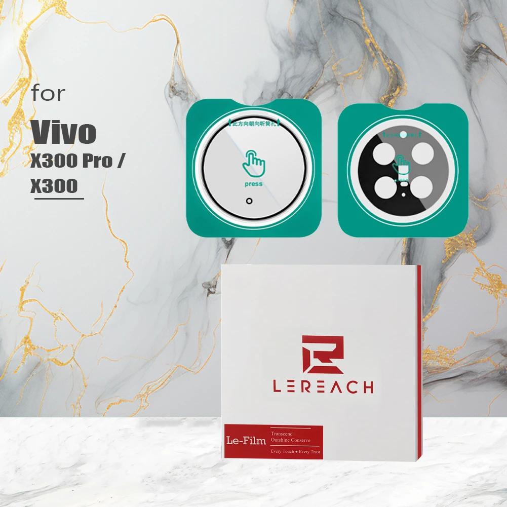 For Vivo X300 Pro / X300 2 pcs Lereach TF Tempered Glass Smart Fit Frame Coverage Camera Screen Protector For Vivo X300