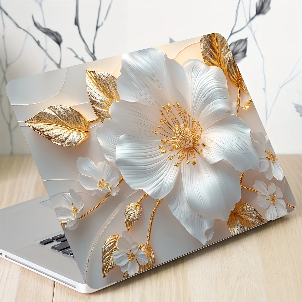 

2PCS flowers, scratch resistant, suitable for laptop computers, cars, helmets, motorcycles, refrigerator decorations