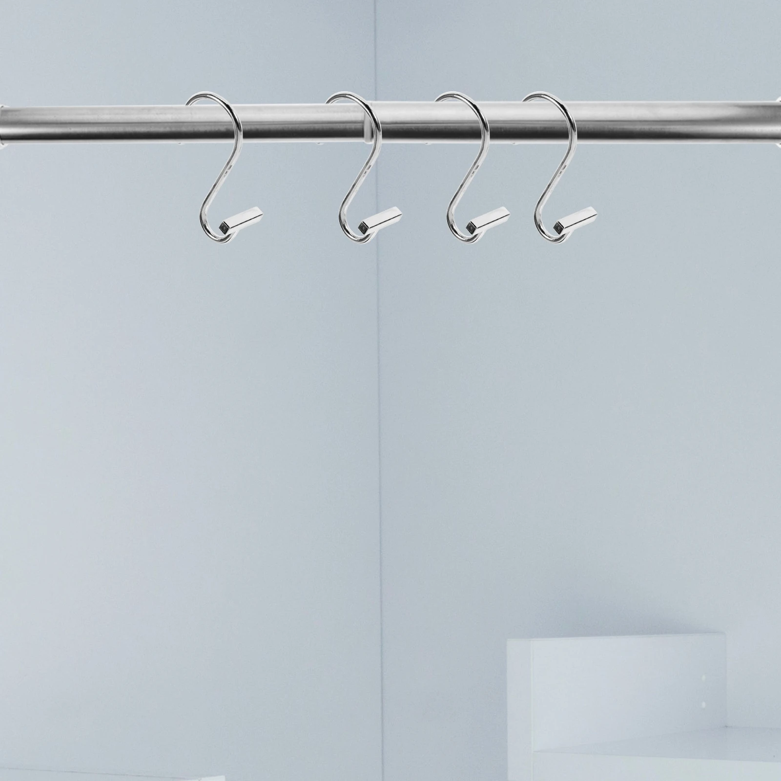 

12 Pcs Metal Hook Curtain Hooks for Drapes Heavy Duty Drapery Decorative Ring Holder Rail Bathroom Shower Hangers