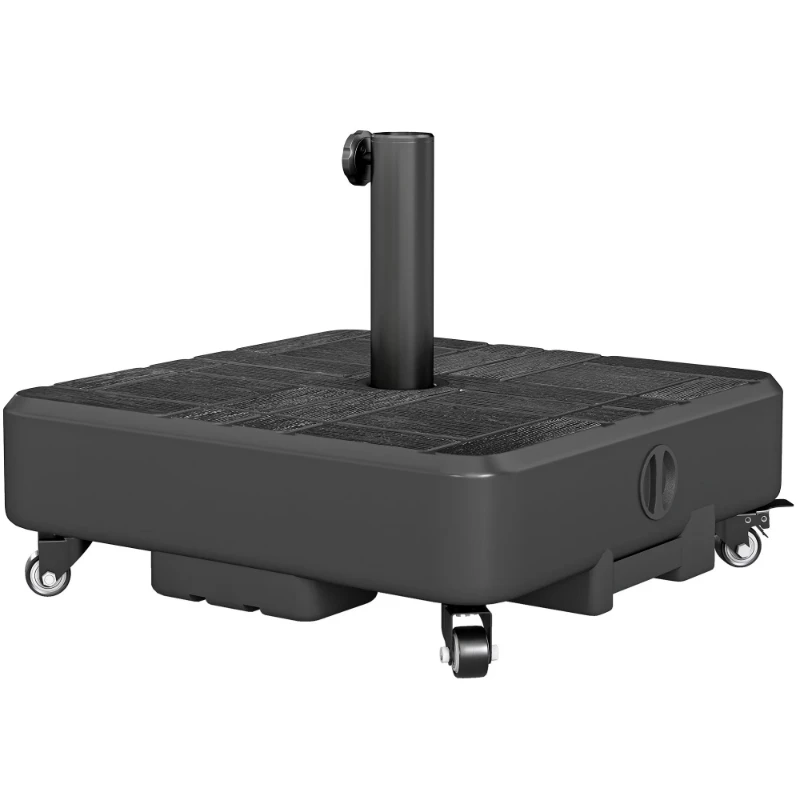 Outdoor patio umbrella stand with wheels for 1.5-foot/1.9-foot umbrella poles