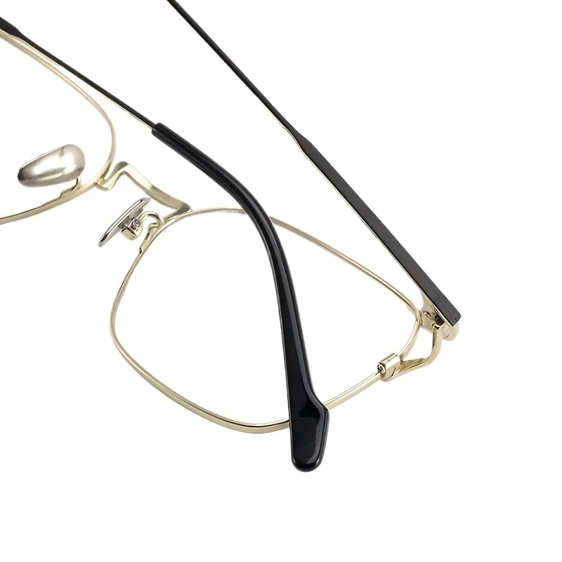 

Ultra-light pure titanium glasses frame men's trendy polygon niche high-end myopia glasses women can match the degree