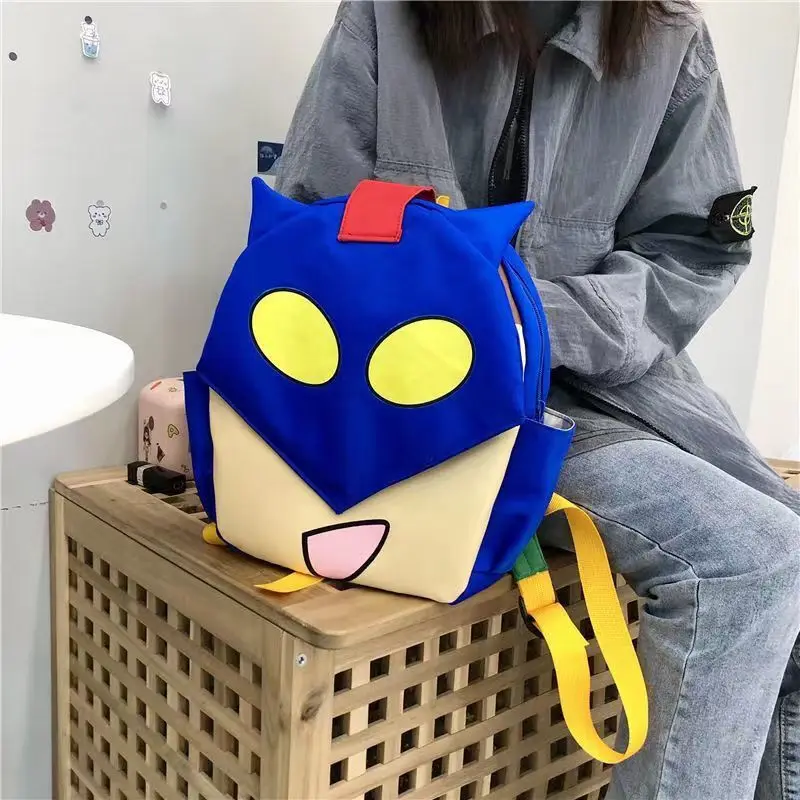 Kawaii Crayon Shin-Chan Action Kamen Face Changing Backpack Cute Cartoon Children Kindergarten School Bag Portable Storage Bag