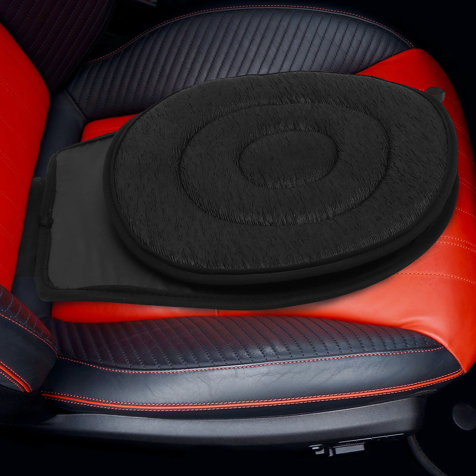 1 قطعة وسادة مقعد دوارة وسادة كرسي السيارة عدم الانزلاق أسفل الدورية رمادي حلقة مزدوجة خفيفة الوزن المحمولة المنزل استخدام السيارة الداخلية