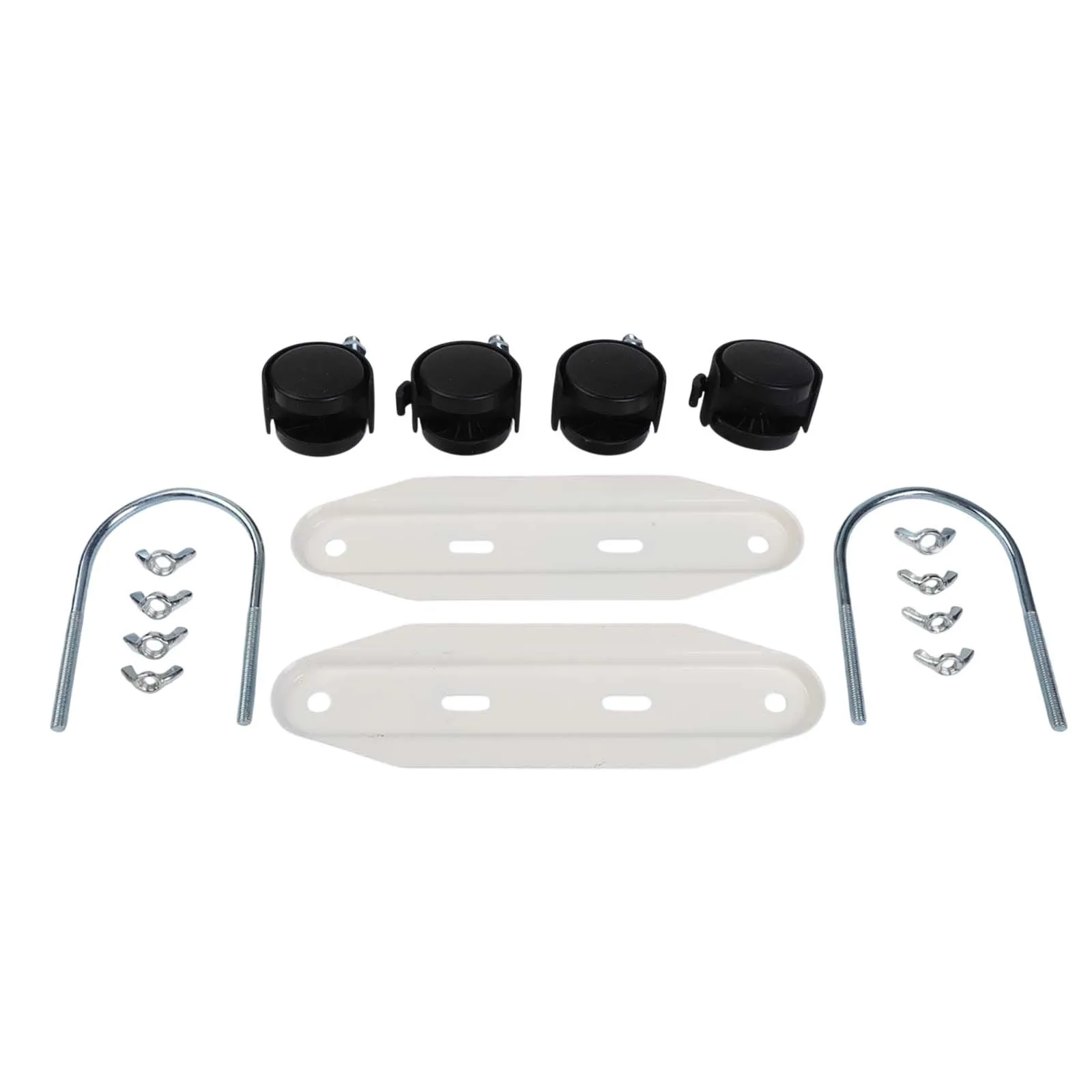 2pcs Carbon Steel Casters Stand Electric Heater Bracket 360° Swivel Casters Home Improvement Hardware Accessories Black/White