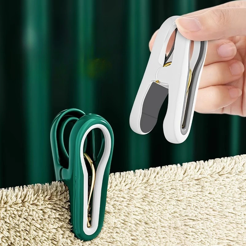 

12PCS Wholesale Traceless Clothes Clip Laundry Hanging Pins Clips Household Clothespins Socks Drying Rack Holder Bag Clamps