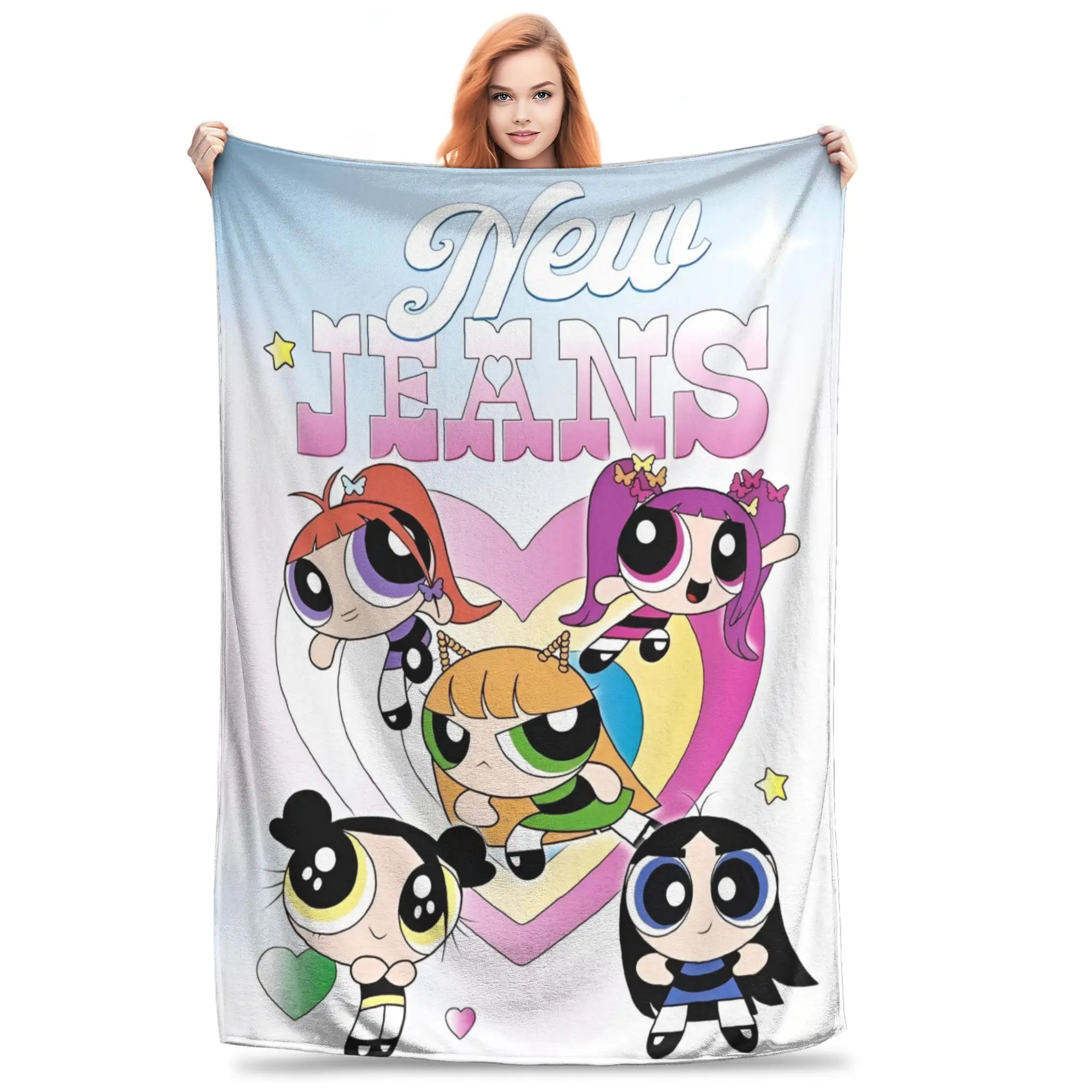 

Cartoon Cute P-Powerpuff Girls Blanket Coral Fleece Plush Textile Decor Multi-function Soft Throw Blanket for Sofa Car Quilt