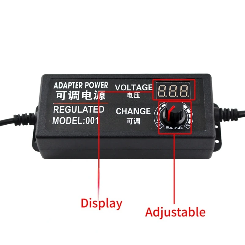 DC Adapter Universal Adjustable Power Adapter Charger AC to DC 3V 9V 12V 24V 2A 3A 5A Power Supply Adapter With DC Female Male