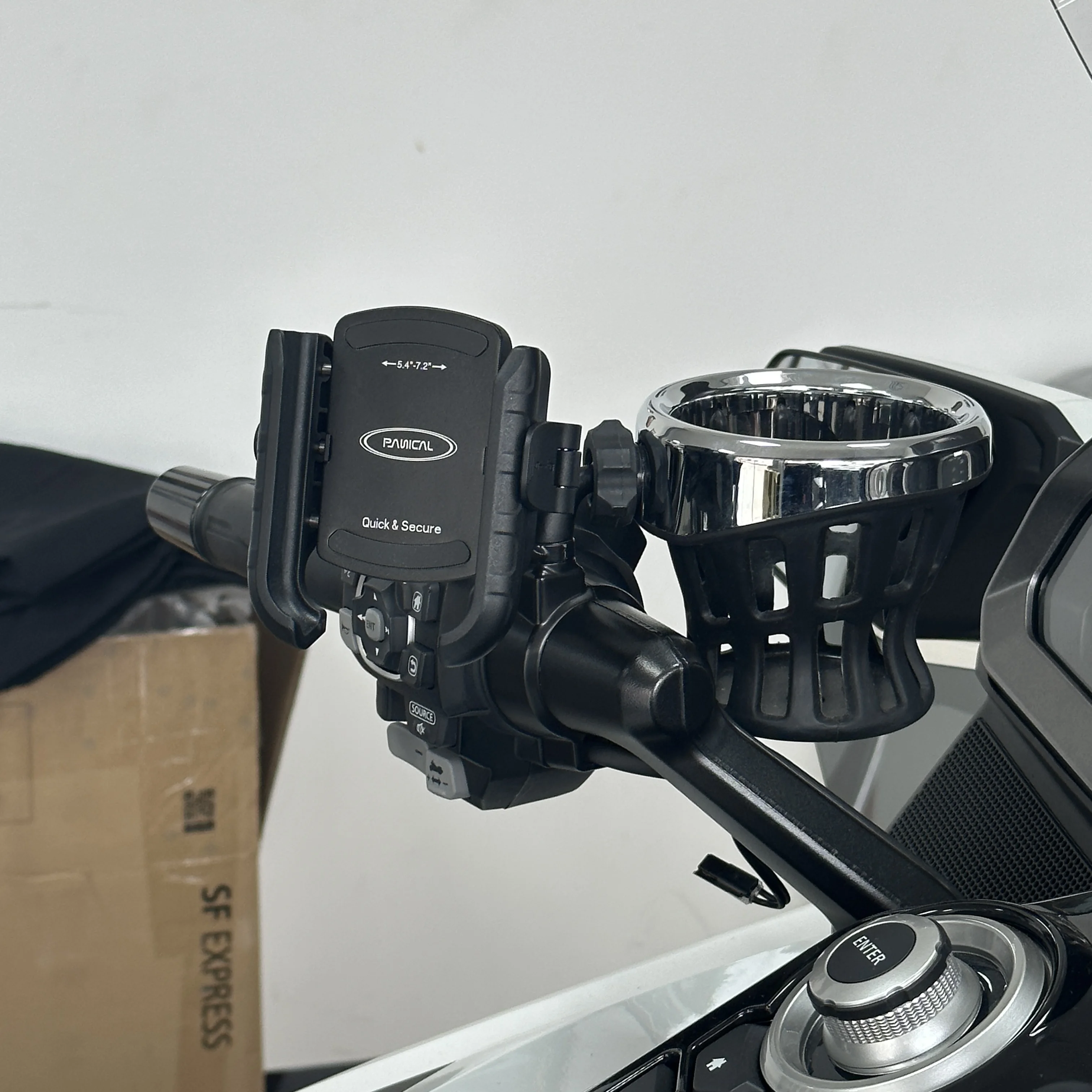 PANICAL für Honda GoldWing GL1800 GL1500 Motorrad-Lenker-Getränkehalter, Lenker-Handyhalter, Zubehör, Navigationshalterung – Detail 8