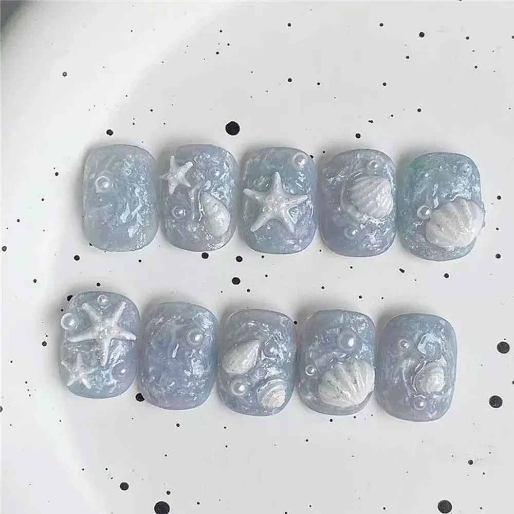 2Pcs/set Ocean Marine Life Shell Conch Silicone Nail Mold Dual Ended Quartz Pen Nail File Manicure Nail Art DIY Decoration Tools