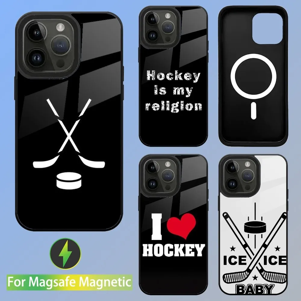 

Hockey Ice Rink Burning Hockey Phone Case For iPhone 15,14,13,12,11,Plus,Pro,Max Mini Magsafe Magnetic Wireless Charging