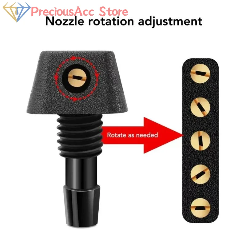 .New Sale-2Pcs Universal Windshield Washer Nozzle Sprayer Kit, Adjustable Fan Water Jet Spout Cover for Car Front Wiper Outlet