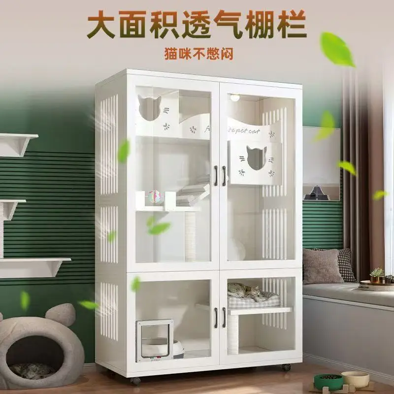 

Large closed cat cabinet cattery luxury cattery home indoor space free integrated kitten villa cat nest