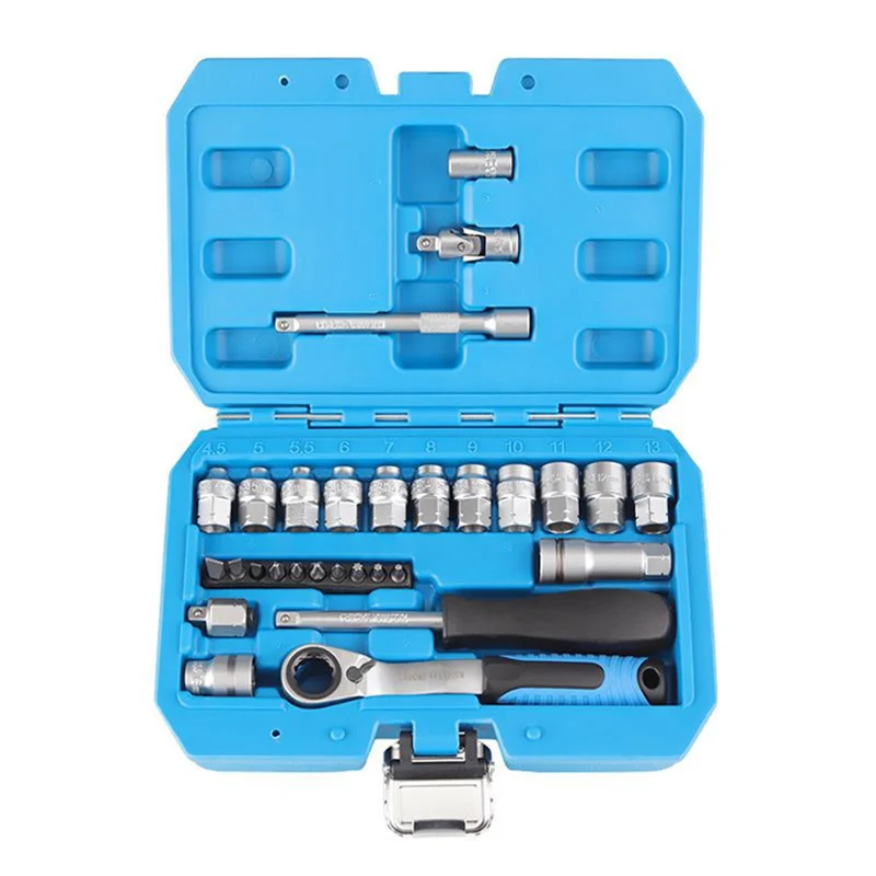 ABJN-래칫 토크 렌치 콤보 29PCS 코어 소켓 Kitsocket 세트 자동차 수리 도구 자동 수리 도구 세트