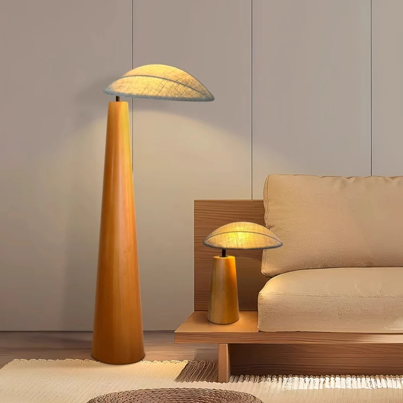 

Log wind floor lamp Japanese living room bedroom bedside lamp Chinese tea room art creative vertical lamp