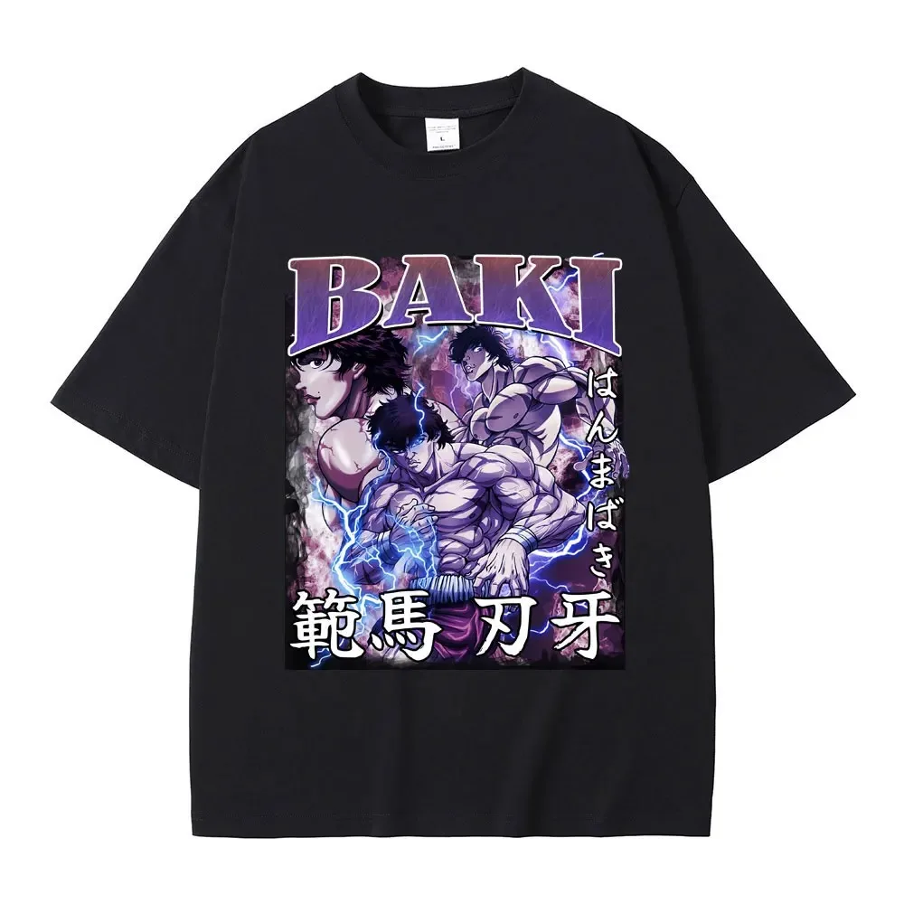 Japanese Anime Baki Hanma The Grappler Graphic Print T Shirt Casual Fashion Crew Neck Short Sleeve Plus Size T Shirt Women Tee