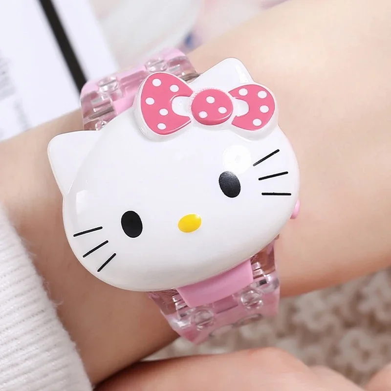 Sanrio Hello Kitty Girl Kids Watches Cute Student Children Watch Digital Electronic Luminous Wristwatch Birthday Gifts Watches