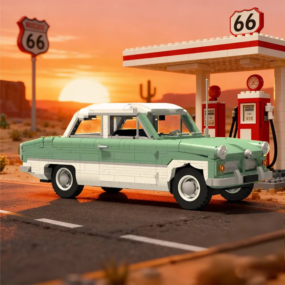 

MOC Forded Taunus 12m Weltkugel Building Blocks Model Forded Taunus Retro Car Bricks Assembly Educational Toys Kids DIY Gifts