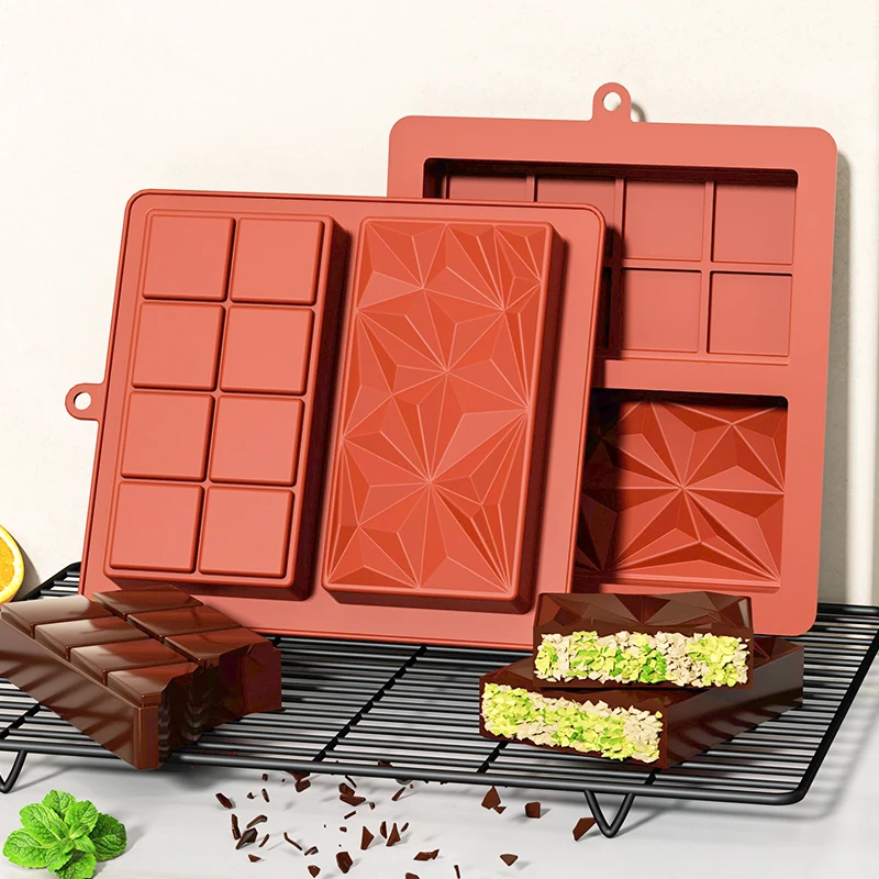 Chocolate mold with a depth of 2.54 centimeters, pistachio nut chocolate bar, silicone thick mold