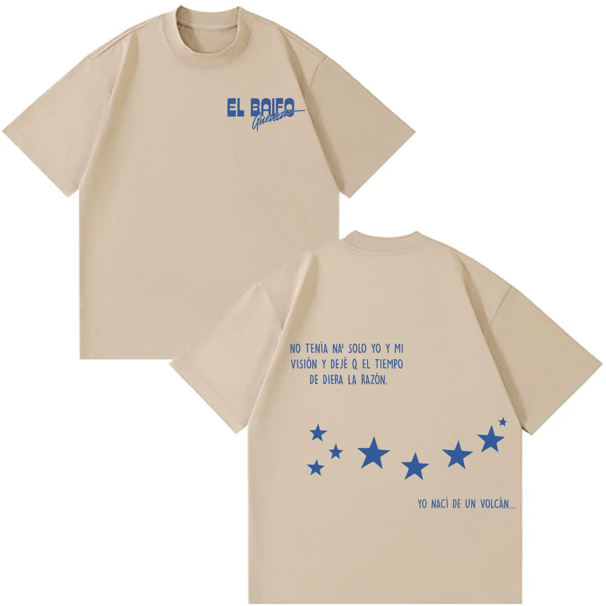 QUEVED0 EL BAIFO Album 2026 Tour Print T-Shirt für Herren und Damen, modisches T-Shirt aus Baumwolle, lässig, locker, übergroß, kurzärmelig – Detail 4