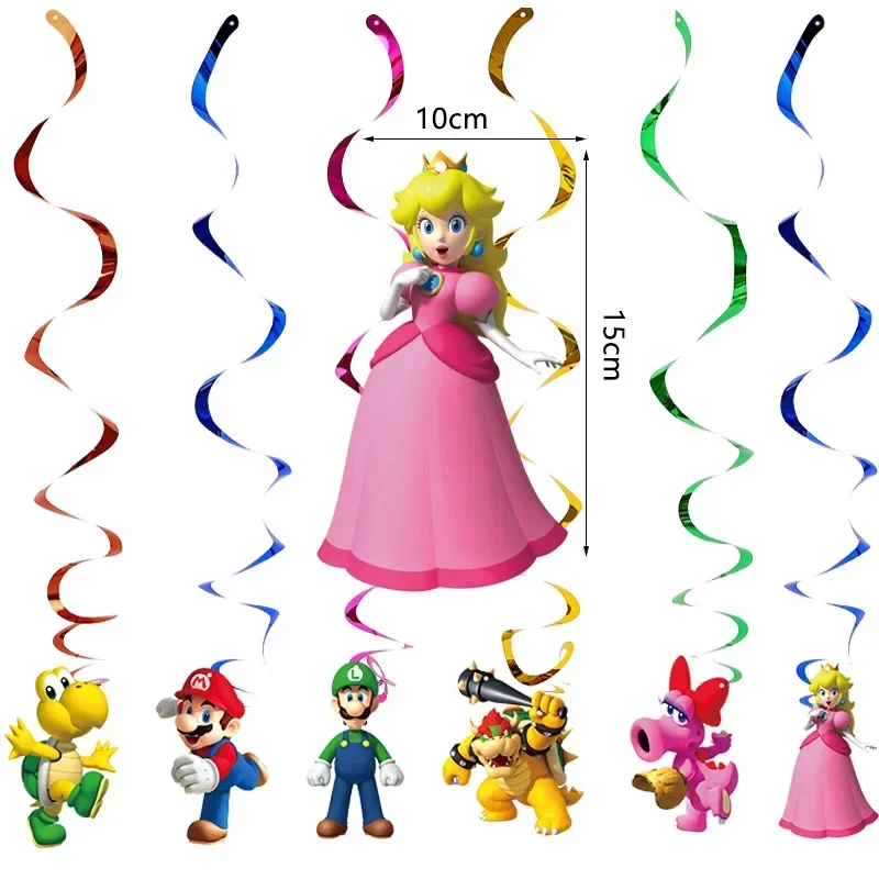 Cartoon Super Mario birthday party decorations Party Set anime Luigi Mario children balloon pull flag cake flag party supplies