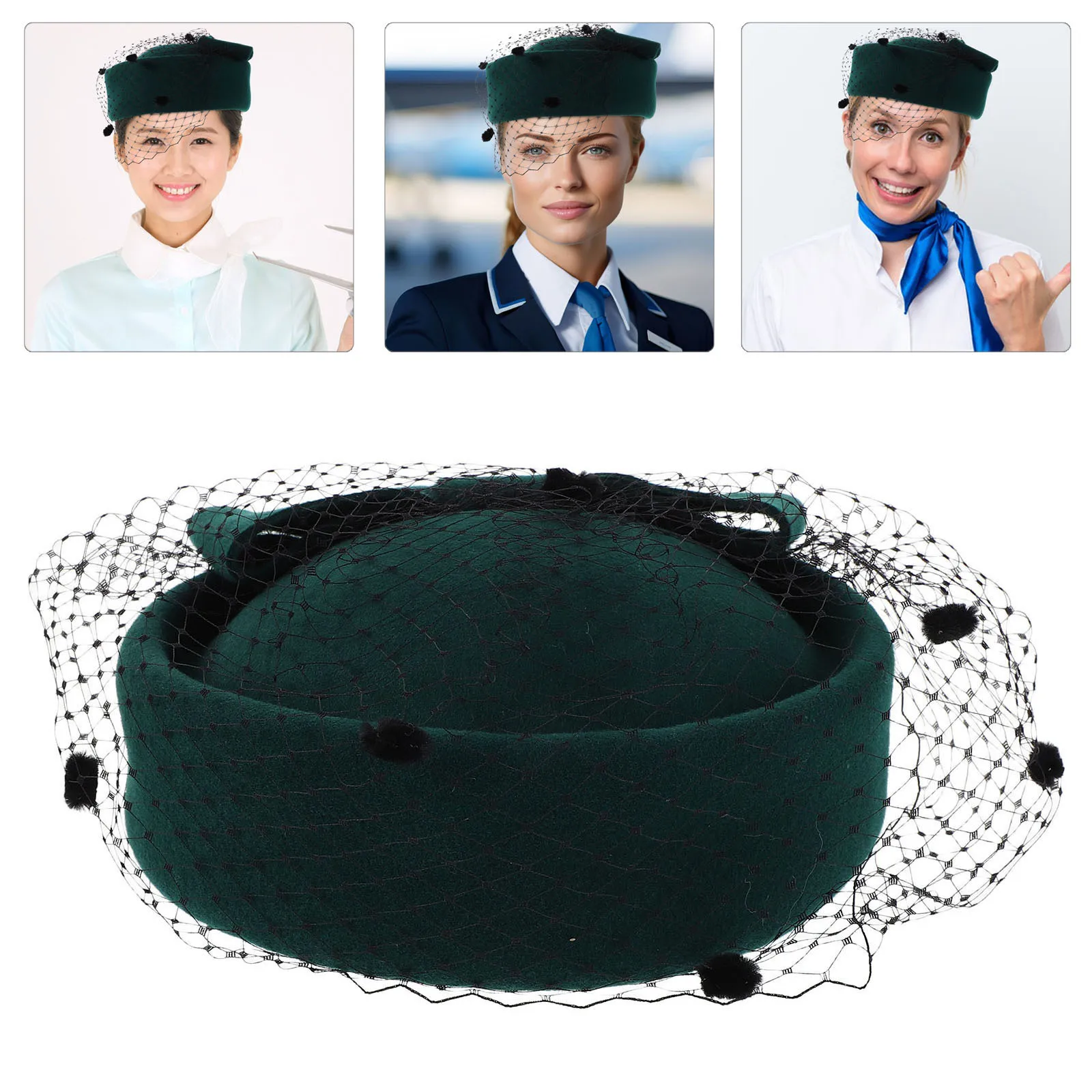 

Шерстяной шляпный убор-фасинатор с бантом, винтажный, с зимним вуалью, для чайной церемонии, свадьбы, косплея, женский головной убор