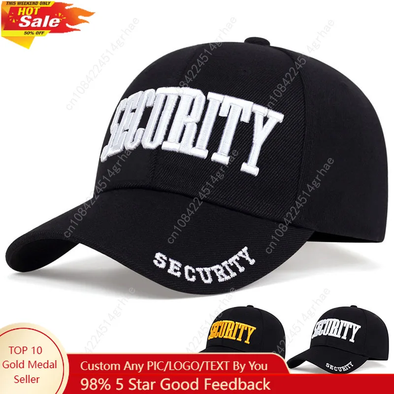 

SECURITY Letter Embroidery Baseball Cap USA Men Dad Hat Cotton Adjustable Snapback Hats adult Male Hip hop Trucker Caps Gorras