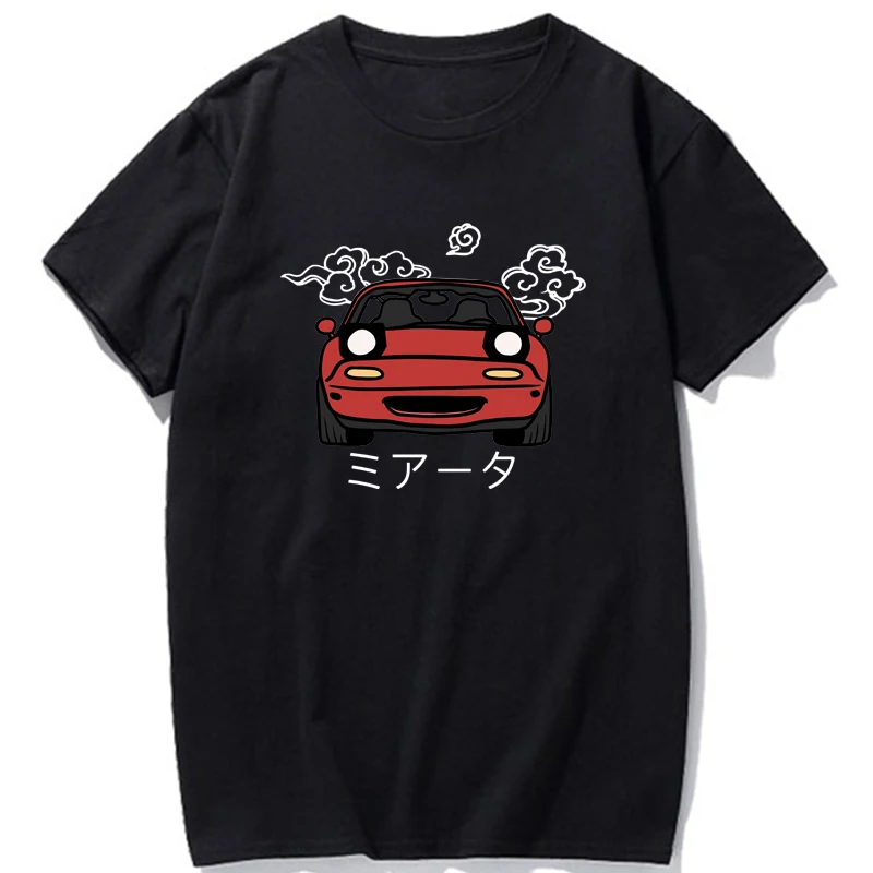 Japanese Automotive Miata MX5 TShirts Harajuku Vintage Initial Graphic Tshirts Men Women Summer Cool Loose Short Sleeve Tops